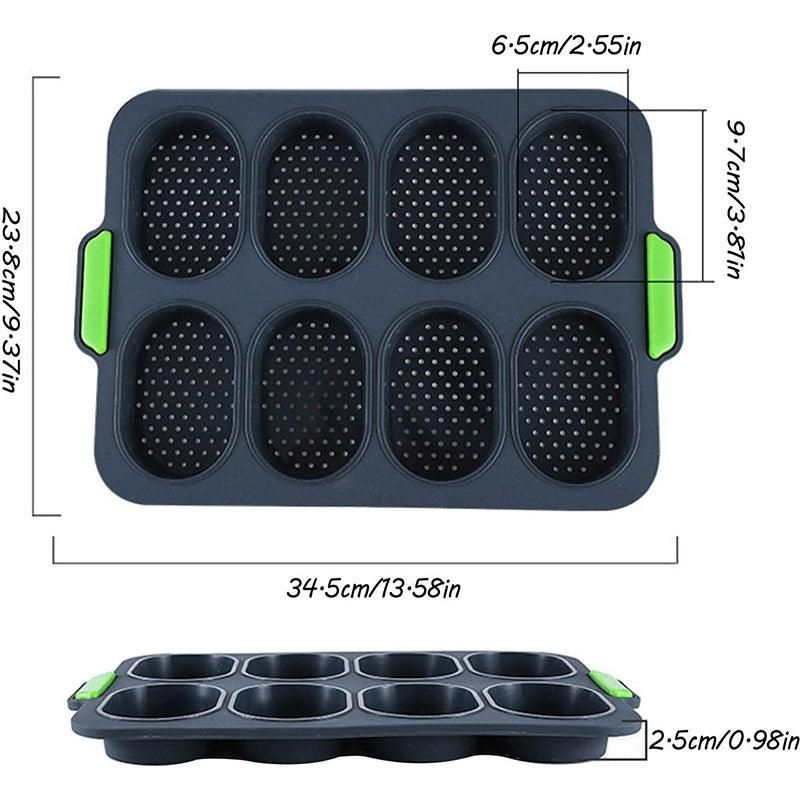 Premium Oval Silicone Cake Mould – 8 Compartments