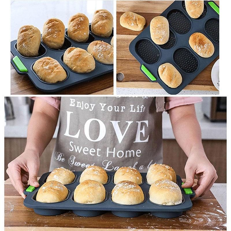 Premium Oval Silicone Cake Mould – 8 Compartments