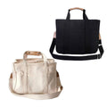 Canvas Mummy Bag - Black | Multifunctional Shoulder Tote - SuperSaverAU - view 2