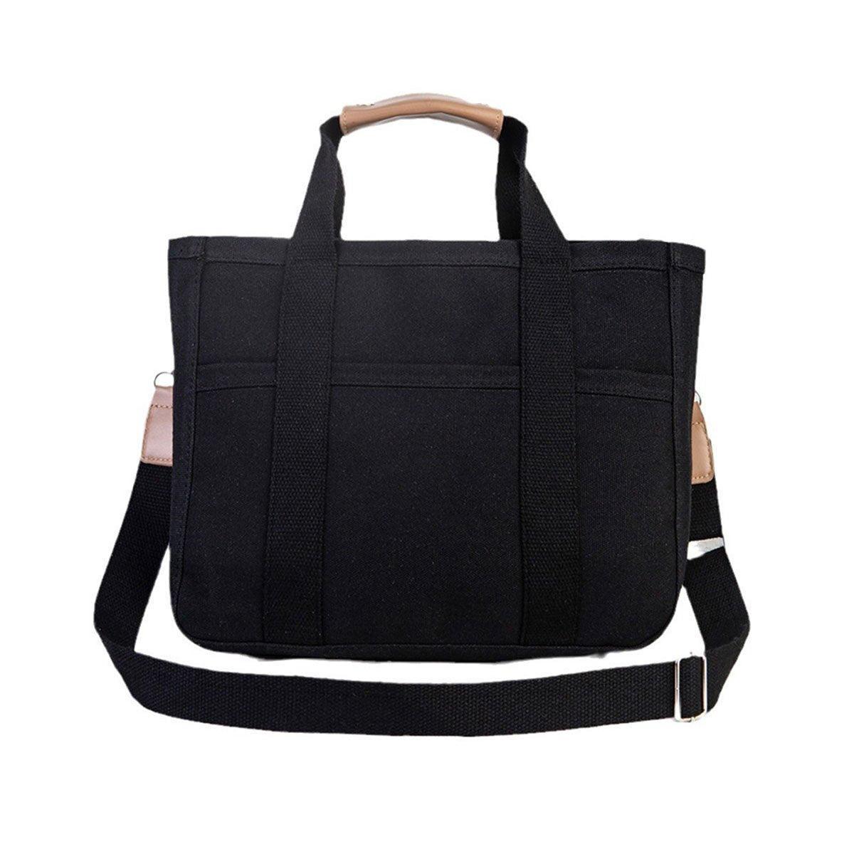 Canvas Mummy Bag - Black | Multifunctional Shoulder Tote - SuperSaverAU - view 6