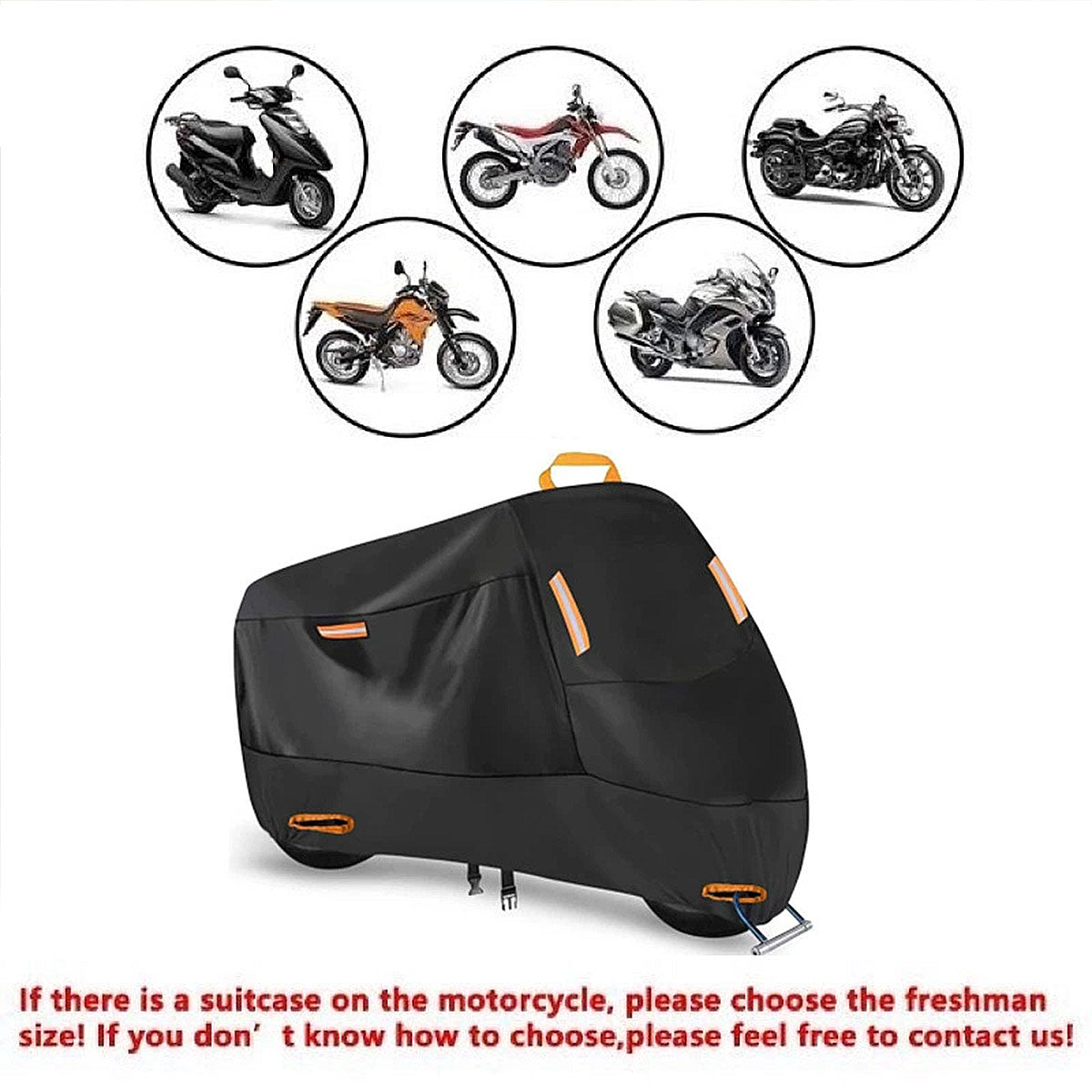 Premium Universal Waterproof Motorcycle Cover 210D Oxford Large
