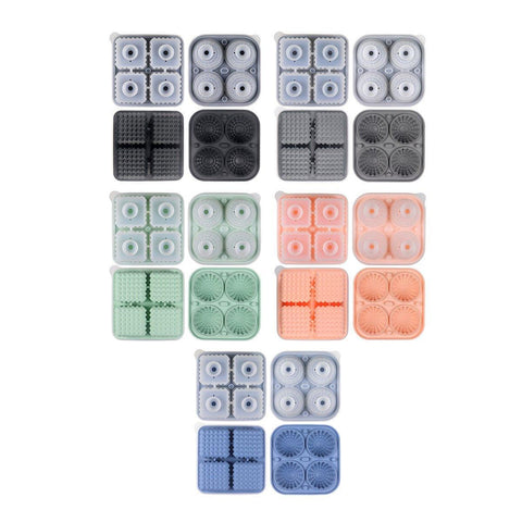 Silicone Ice Cube Tray 2PCS Round & Square Ice Ball Maker for Whiskey Cocktails - Pink - SuperSaverAU - view 2