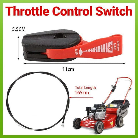 Premium Lawn Mower Throttle Control Cable with Lever - 165cm Wire