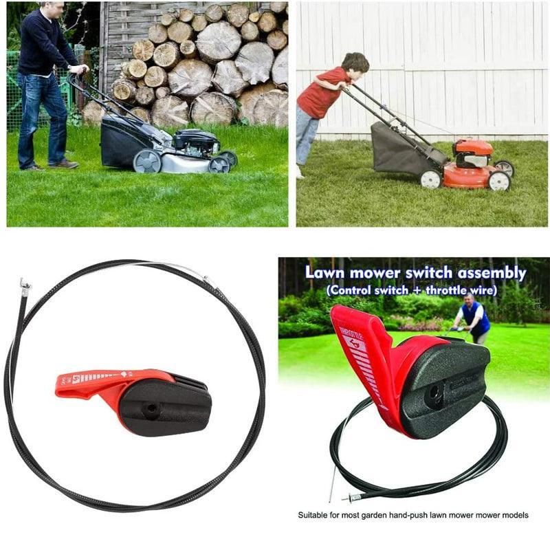 Premium Lawn Mower Throttle Control Cable with Lever - 165cm Wire