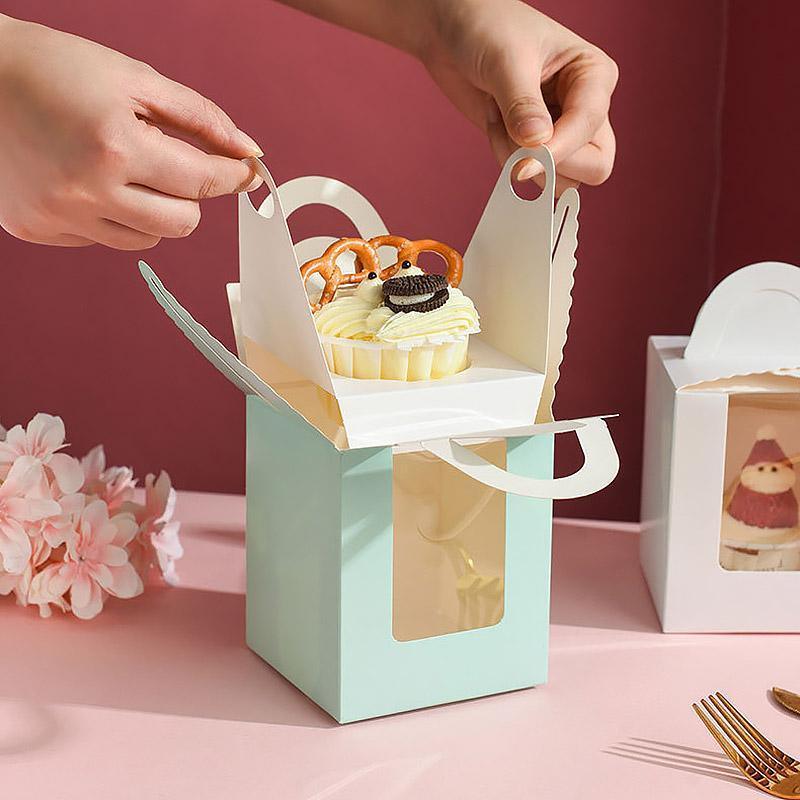 Premium Cupcake Boxes - 50 Pack with Window - Blue - SuperSaverAU - view 4