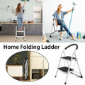 Folding Portable Multi-Step Iron Ladder with Handrail - SuperSaverAU - view 1