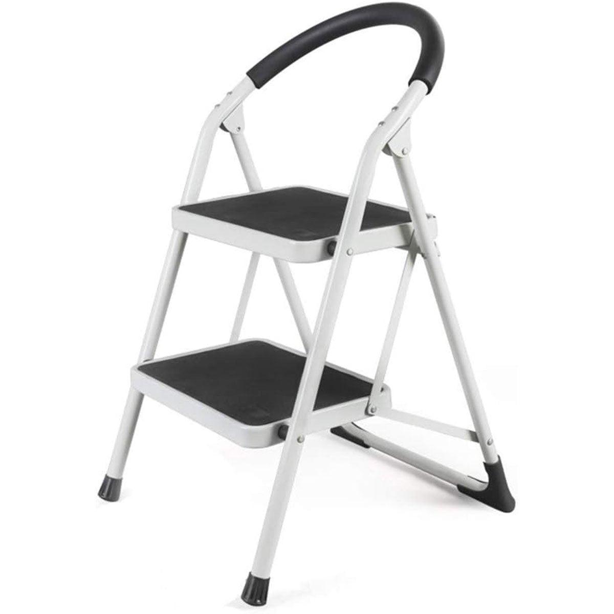Folding Portable Multi-Step Iron Ladder with Handrail - SuperSaverAU - view 2