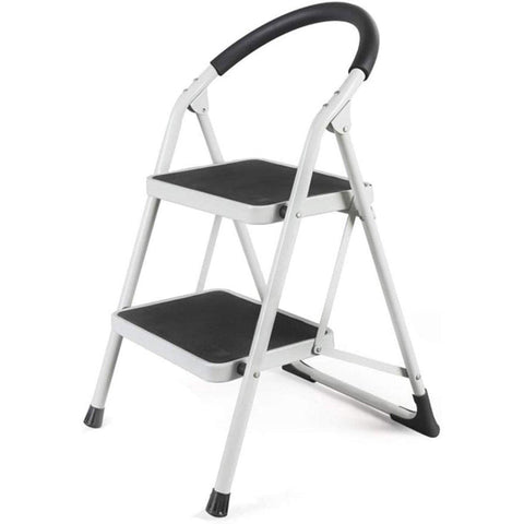 Folding Portable Multi-Step Iron Ladder with Handrail - SuperSaverAU - view 2