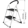 Folding Portable Multi-Step Iron Ladder with Handrail - SuperSaverAU - view 3