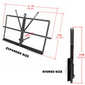 Premium Black Portable Folding Desktop Music Stand and Book Holder