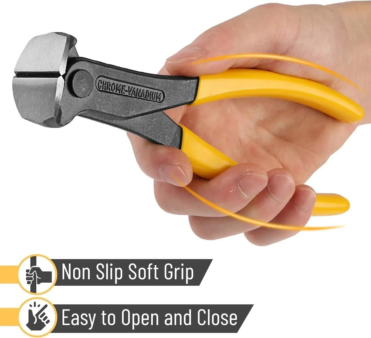 Premium Nail Puller End Cutting Pliers with PVC Handle - 7 Inch