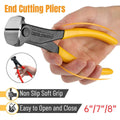 Premium Nail Puller End Cutting Pliers with PVC Handle - 8 Inch