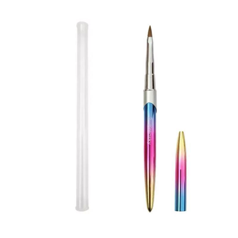 Premium Kolinsky Size 16 Acrylic Nail Art Brush with Gradient Metal Handle