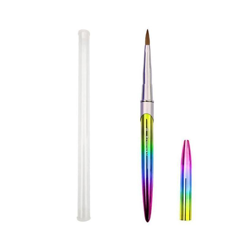 Premium Kolinsky Size 16 Acrylic Nail Art Brush with Gradient Metal Handle