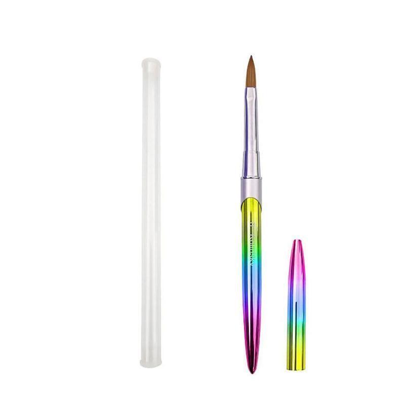 Premium Kolinsky Size 16 Acrylic Nail Art Brush with Gradient Metal Handle