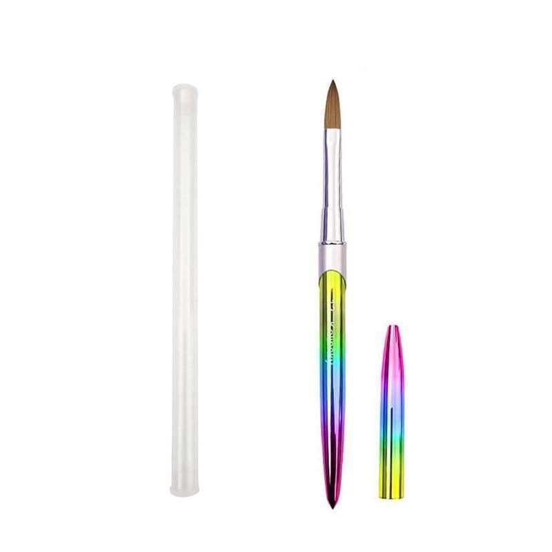 Premium Kolinsky Size 16 Acrylic Nail Art Brush with Gradient Metal Handle