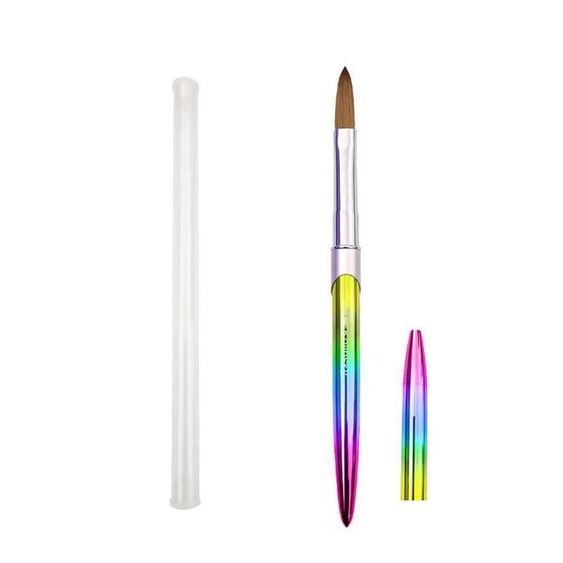 Premium Kolinsky Size 16 Acrylic Nail Art Brush with Gradient Metal Handle