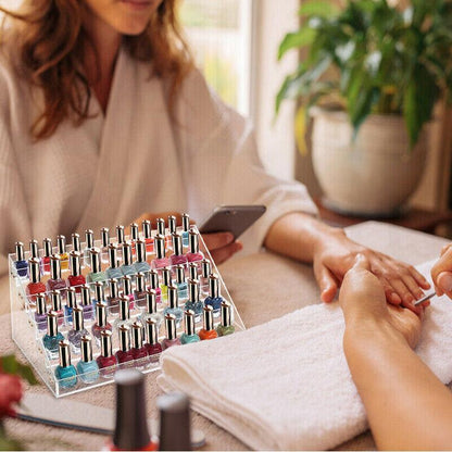 Premium Acrylic Nail Polish Storage Rack Display Stand for Makeup - Transparent