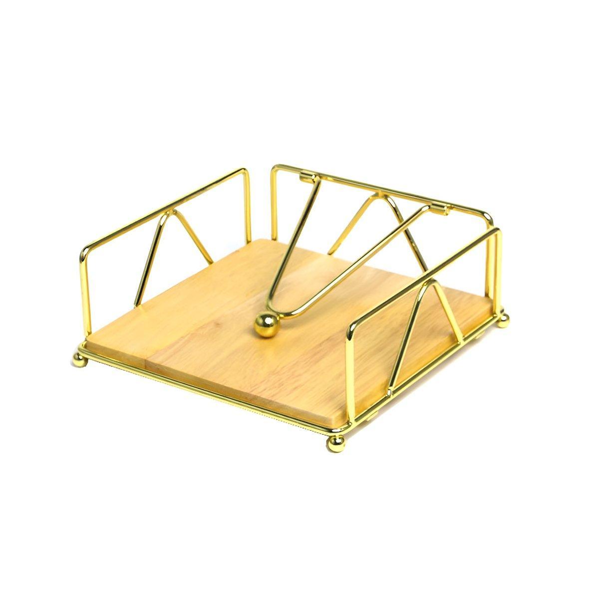 Premium Steel Napkin Holder – Gold with Weighted Arm
