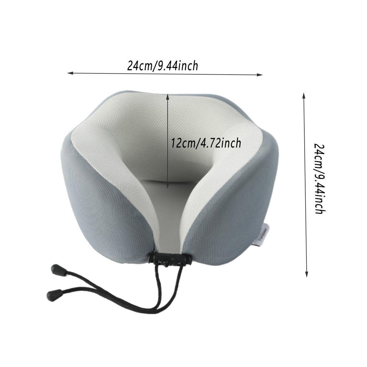 Memory Foam U Shaped Neck Pillow Travel Portable Office Nap Support Pillow - Black