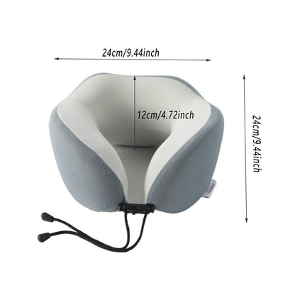 Memory Foam U Shaped Neck Pillow Travel Portable Office Nap Support Pillow - Black