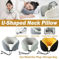 Premium Green Memory Foam U Shaped Travel Neck Pillow with Storage Bag
