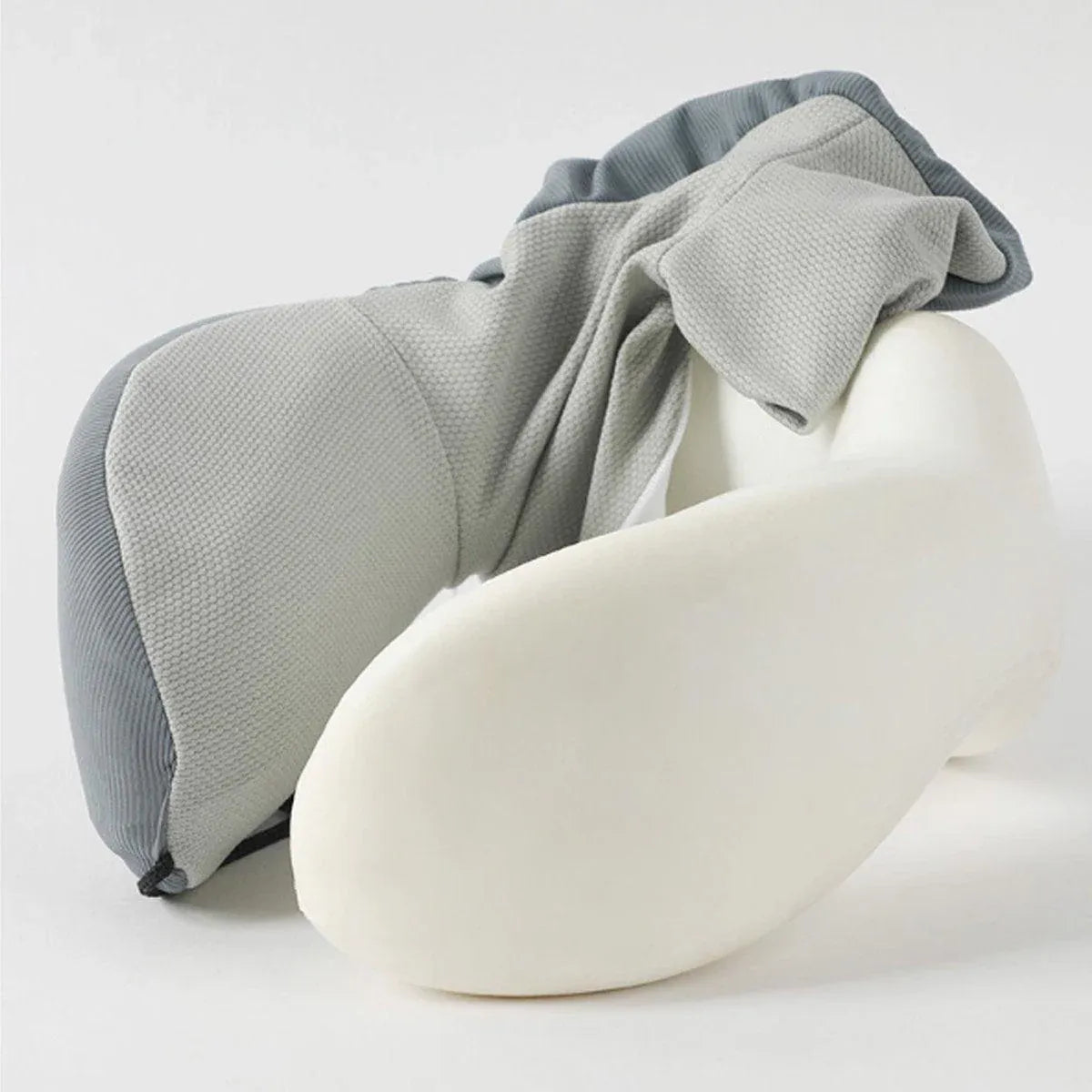 Premium Green Memory Foam U Shaped Travel Neck Pillow with Storage Bag