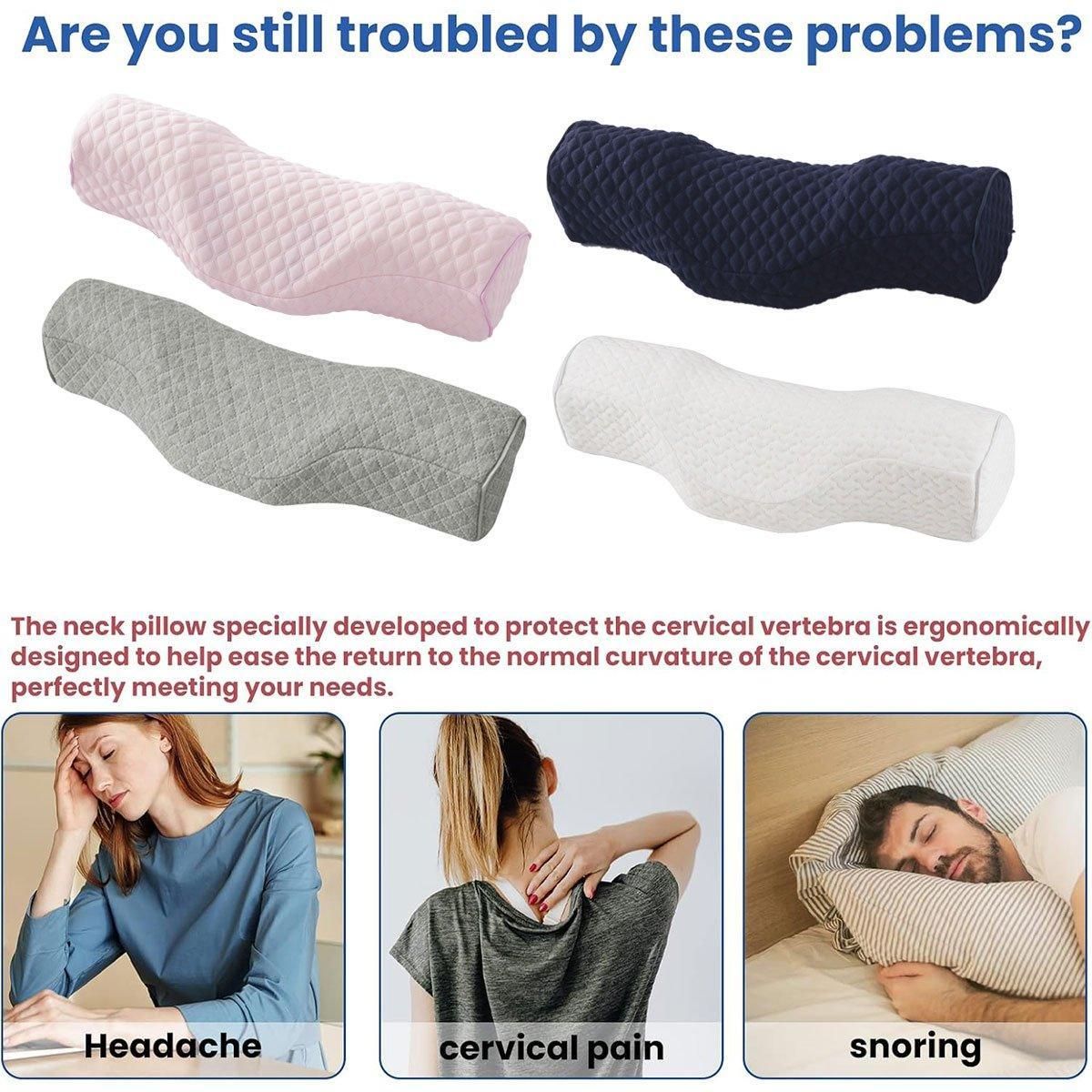 Premium Cervical Neck Pillow – White Slow-Rebound Memory Foam