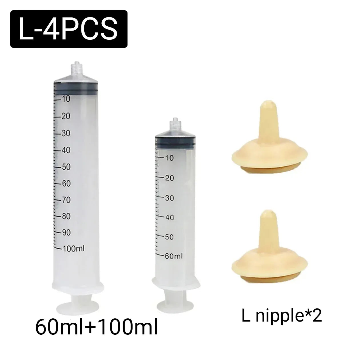 Premium Pet Feeding Syringe Nursing Bottle Set - L 4pcs