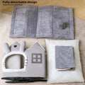 Removable Washable Pet House for Cats & Dogs - Grey-L, All-Season Comfort