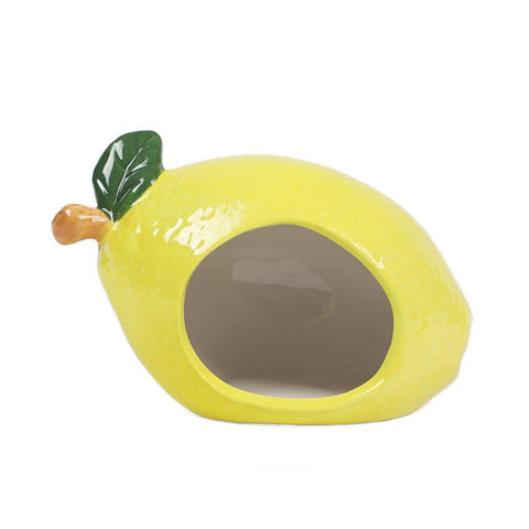 Premium Ceramic Hamster Nest Small Animal Hideout - Lemon