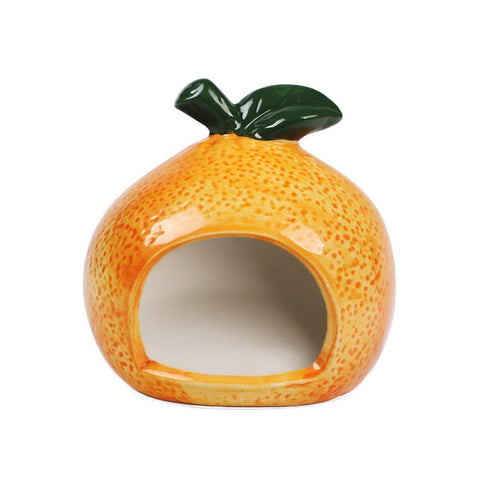 Premium Ceramic Hamster Nest Small Animal Hideout - Orange