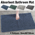 Premium Absorbent Chenille Bathroom Mat – Dark Grey 50 x 80cm