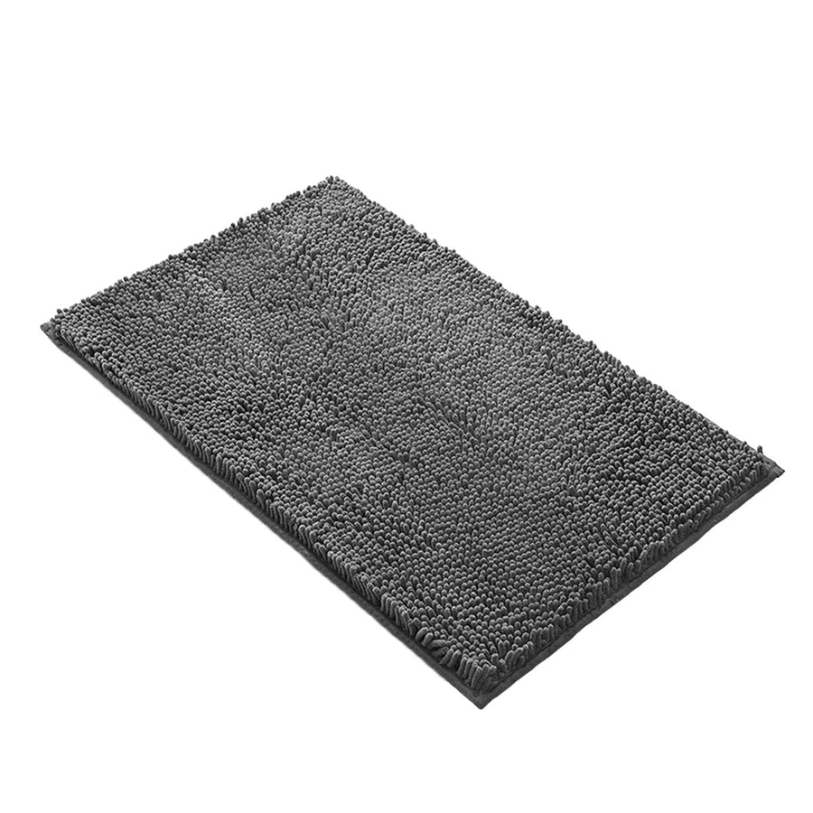 Premium Absorbent Chenille Bathroom Mat – Dark Grey 50 x 80cm