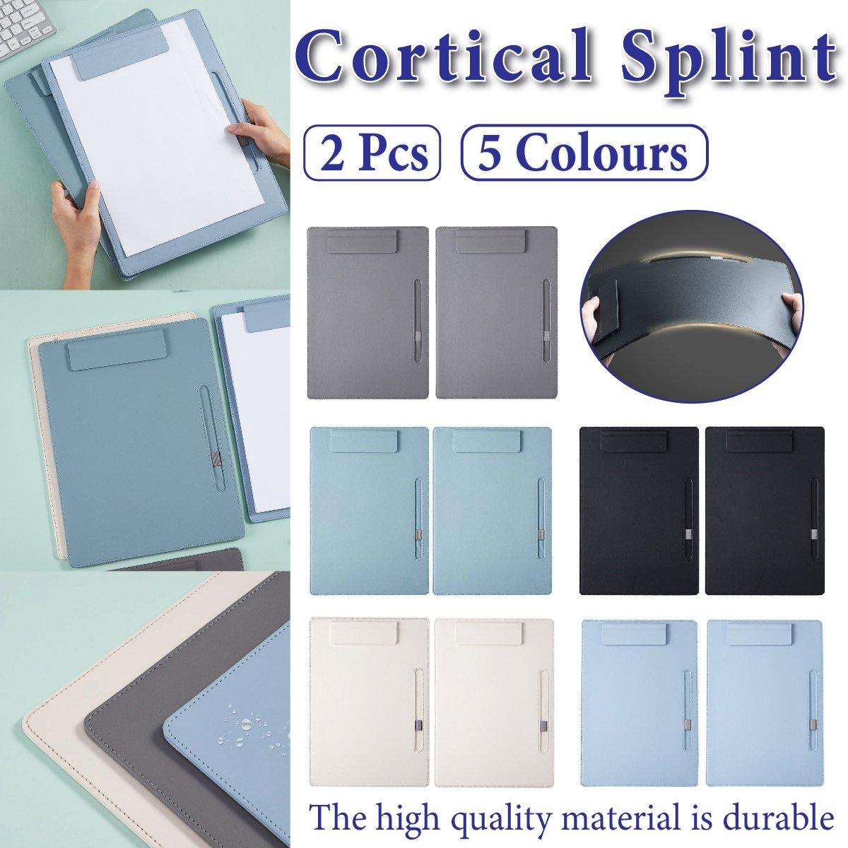 Premium Leather Clipboard File Holder - Black, 2pcs