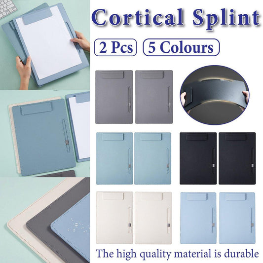 Premium Leather Clipboard File Holder - Black, 2pcs