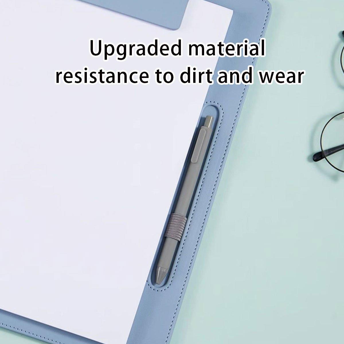 Premium Leather Clipboard File Holder - Black, 2pcs