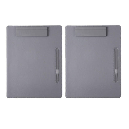 Premium Leather Clipboard File Holder - Black, 2pcs
