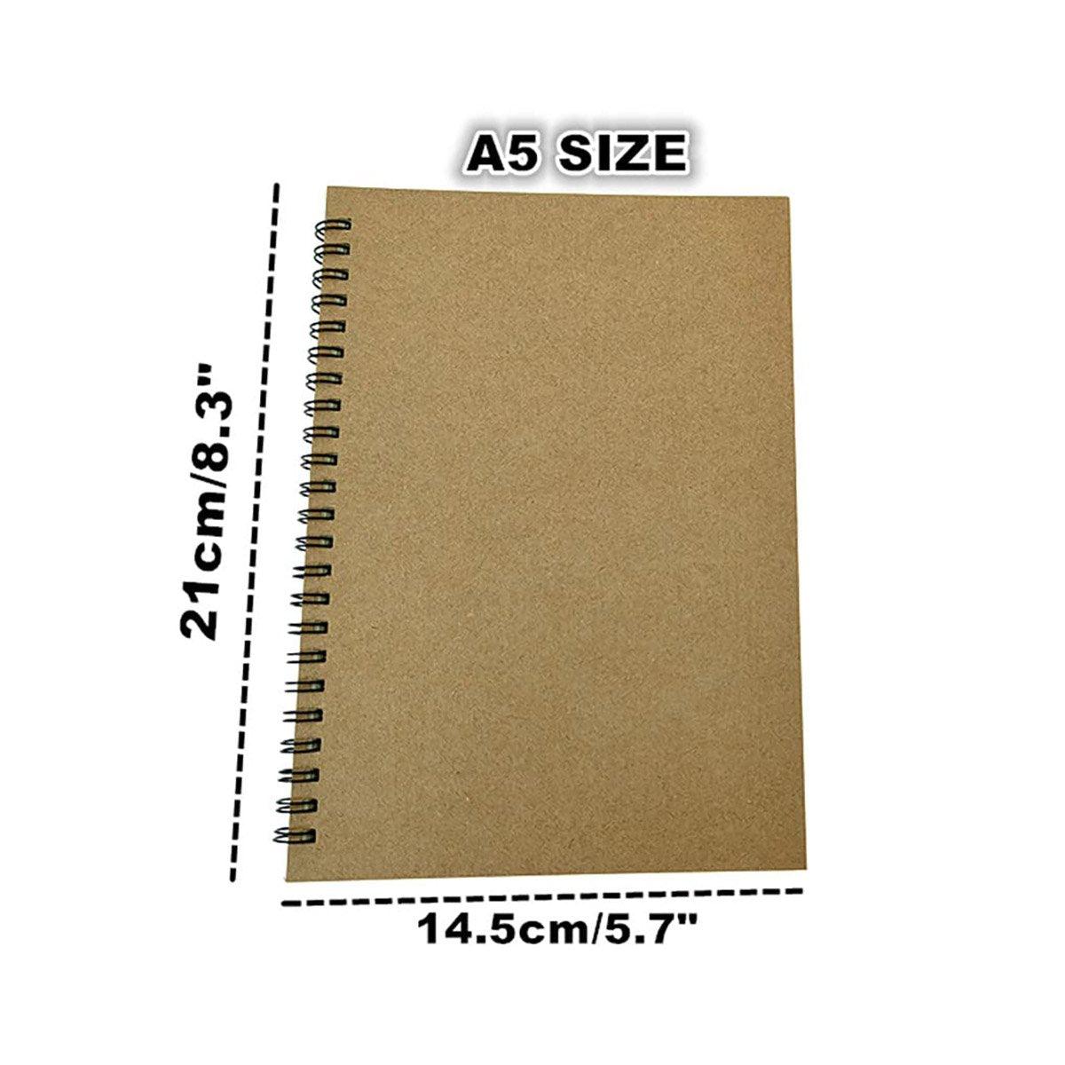 Premium A5 Spiral Lined Notebook Set – Assorted Colours 6 Pack