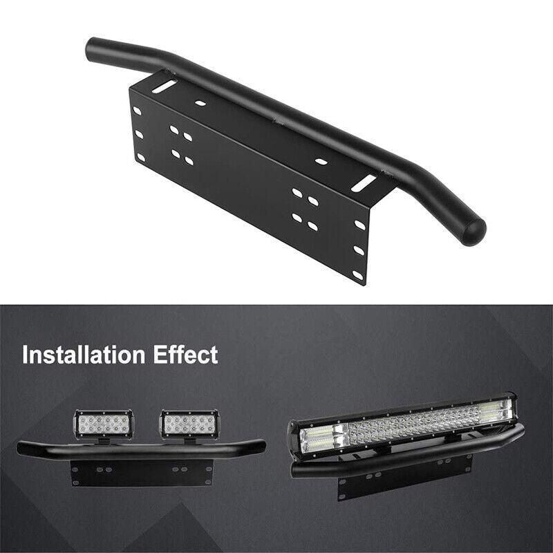 Premium Black 24 Inch Bull Bar License Plate Mount Bracket