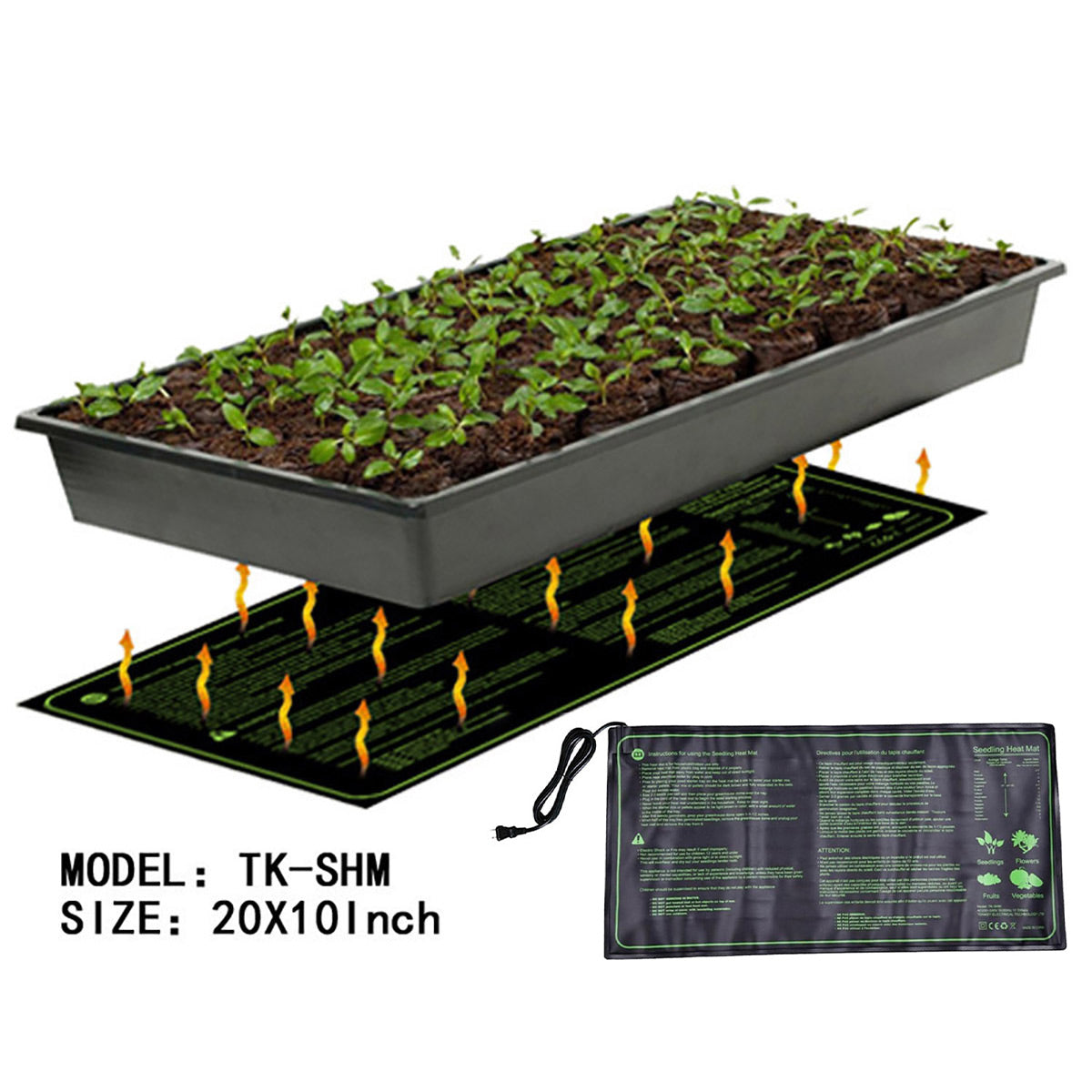 Waterproof Seedling Heat Mat ETL Certified for Seed Germination - 48x20in