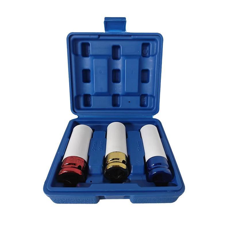 Premium 3PCS Thin Wall Deep Impact Socket Set 17 19 21mm