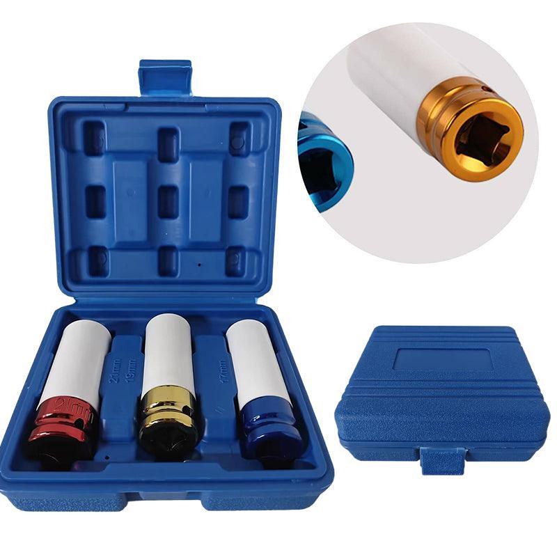 Premium 3PCS Thin Wall Deep Impact Socket Set 17 19 21mm