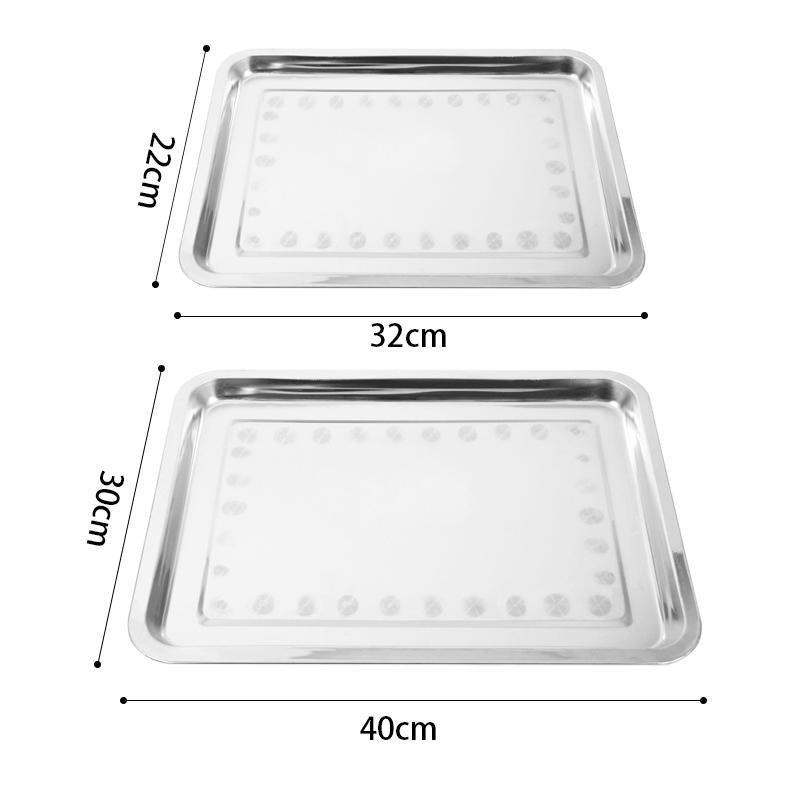 Premium Stainless Steel Oblong Serving Trays – 22 x 32cm, 2 Pack