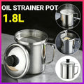 Premium 1.8L Stainless Steel Oil Filter Pot – with Strainer Lid