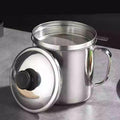 Premium 1.8L Stainless Steel Oil Filter Pot – with Strainer Lid