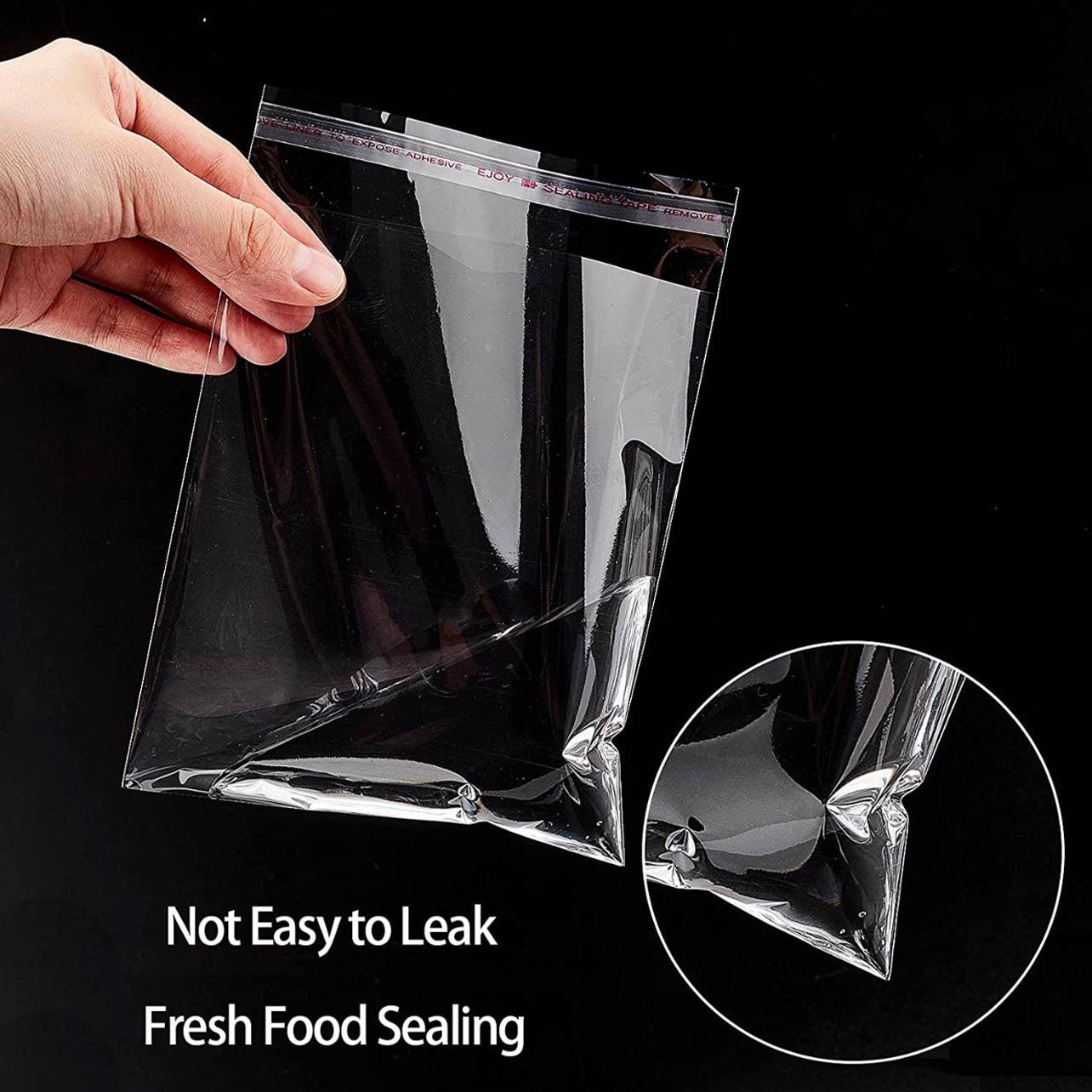 Premium Self-Adhesive Clear OPP Cellophane Bags with Air Hole - 40 x 46 + 4cm, 100 Pack