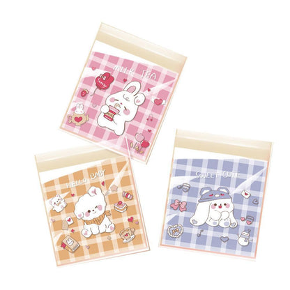 500 Pack Self Adhesive Cookie Packaging Bags Vibrant Designs OPP Material - Cute 14*14*3cm