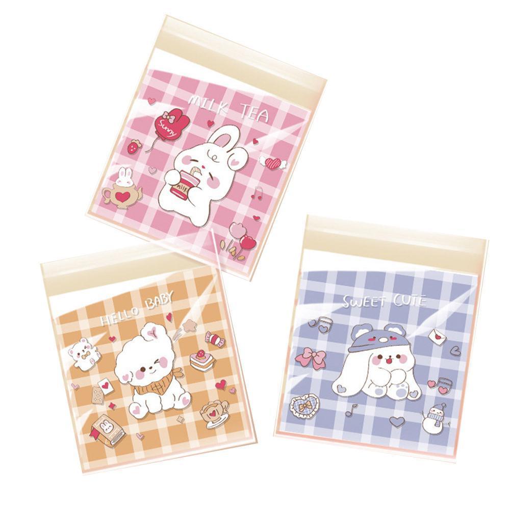 500 Pack Self Adhesive Cookie Packaging Bags Vibrant Designs OPP Material - Cute 14*14*3cm