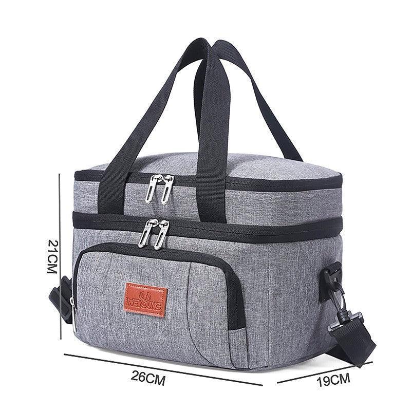 Premium 10L Insulated Lunch Bag – Grey with Shoulder Strap